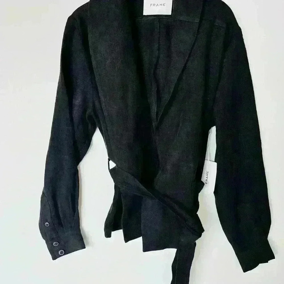 NWT! Frame 100% Linen Wrap Pocket Jacket - Picture 3 of 8